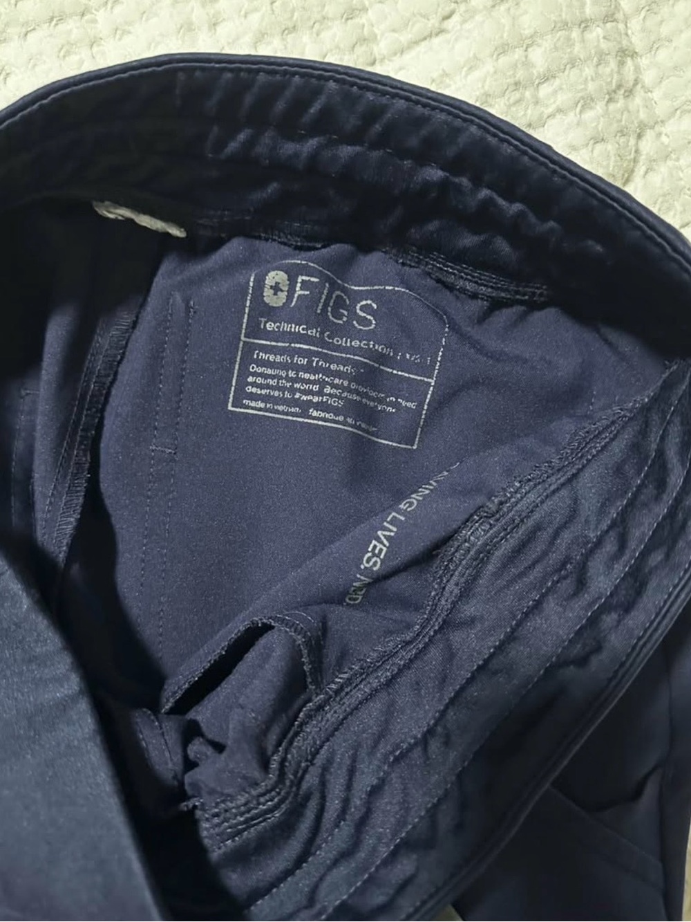 FIGS Zamora Jogger Scrub Pants with Drawstring - Women's Navy Blue (qty. 2) - Picture 6 of 6